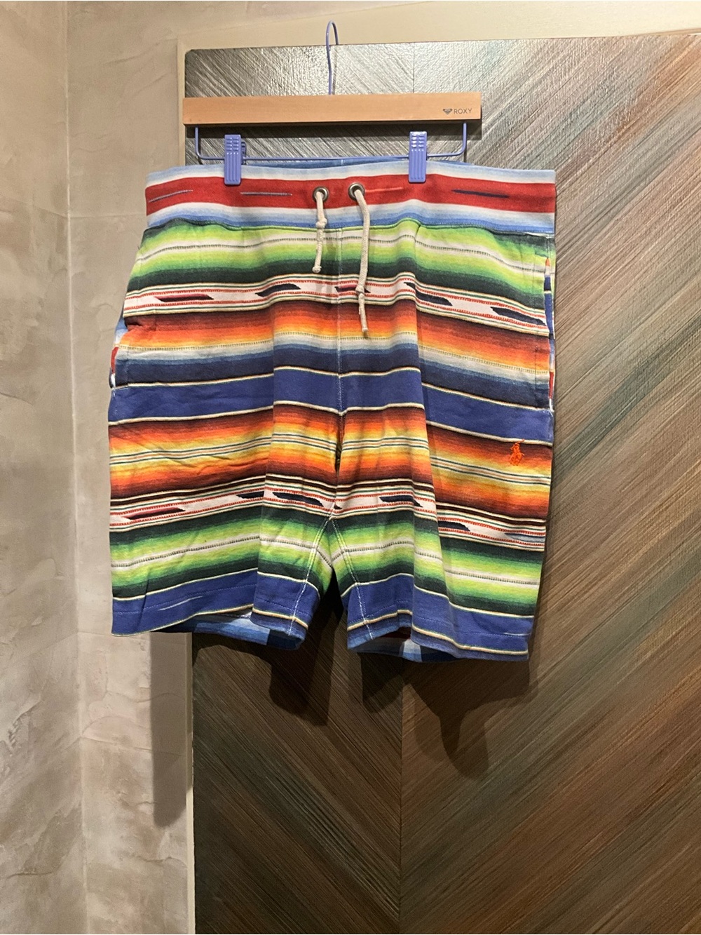 Ralph Lauren Blue, Green & Orange Striped Swim Trunks